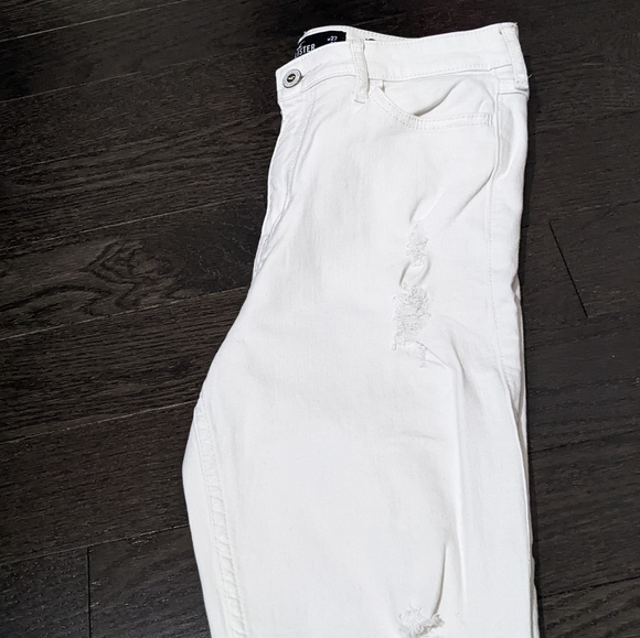 Hollister White High-rise Distressed Skinny Crop Jeans 27 x 26 - Picture 7 of 7